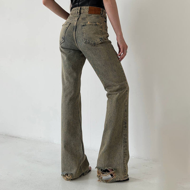 Damer Flared Jeans med hög midja och stretchandel Eva Jonsson-Eva Jonsson