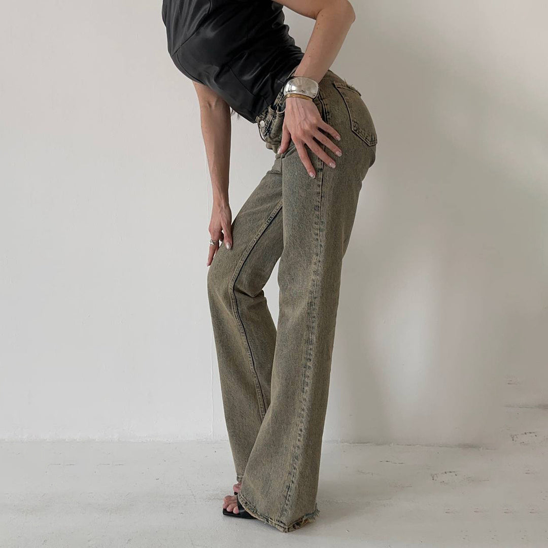 Damer Flared Jeans med hög midja och stretchandel Eva Jonsson-Eva Jonsson