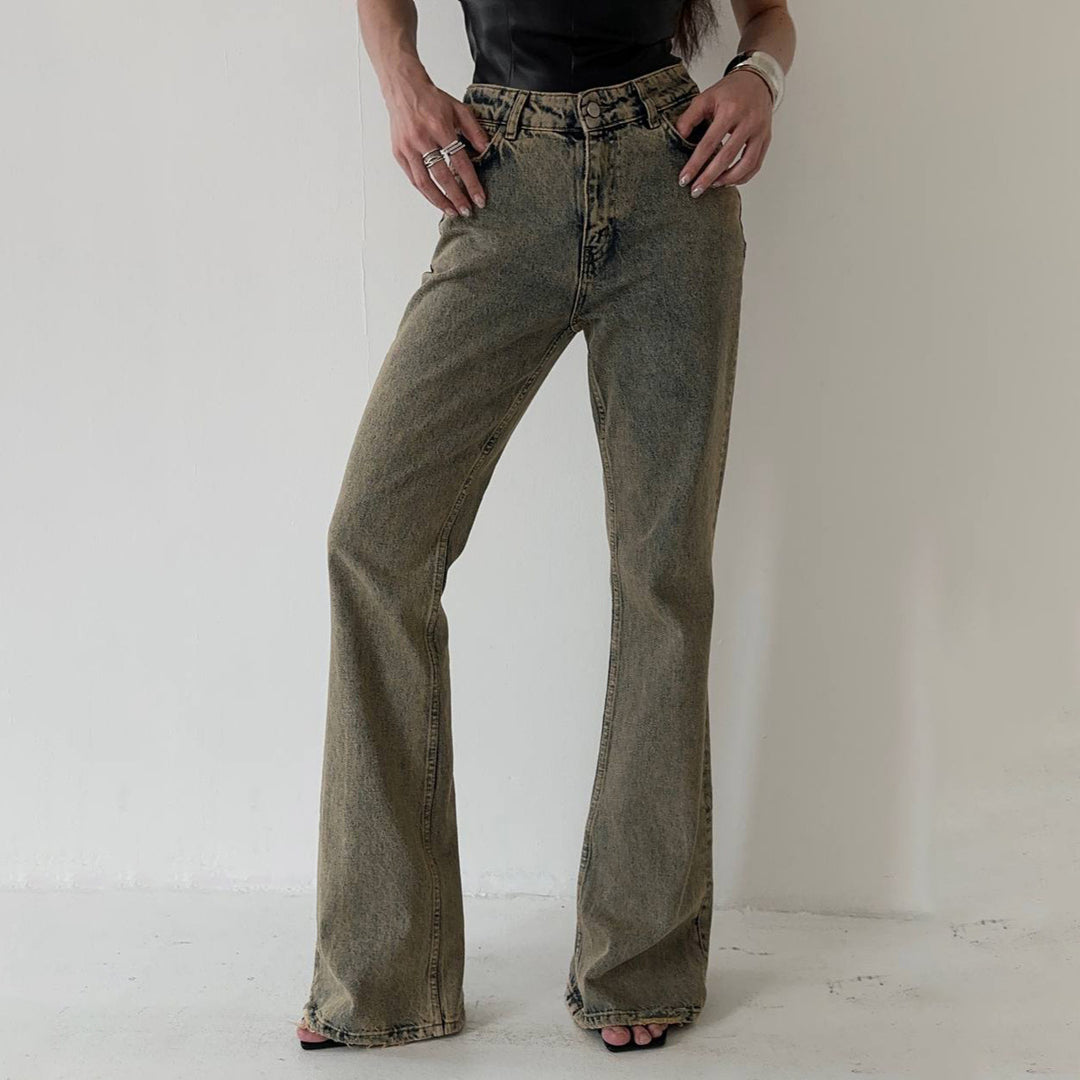 Damer Flared Jeans med hög midja och stretchandel Eva Jonsson-Eva Jonsson