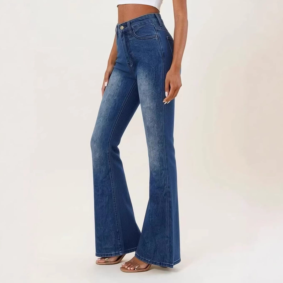 Damer Flared Jeans med hög midja och unik strukturdesign Mirla-Eva Jonsson