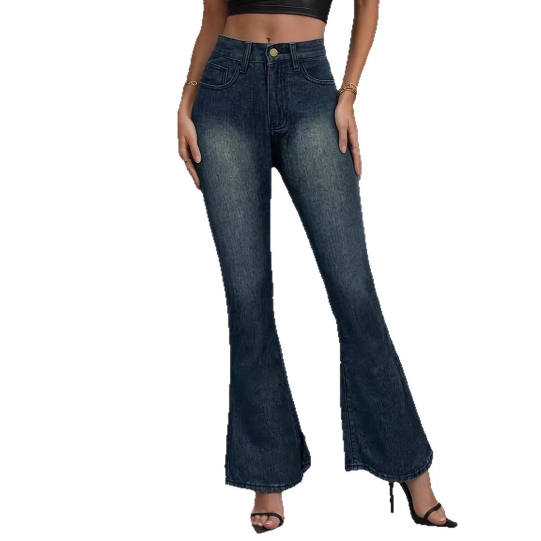 Damer Flared Jeans med hög midja och unik strukturdesign Mirla-Eva Jonsson