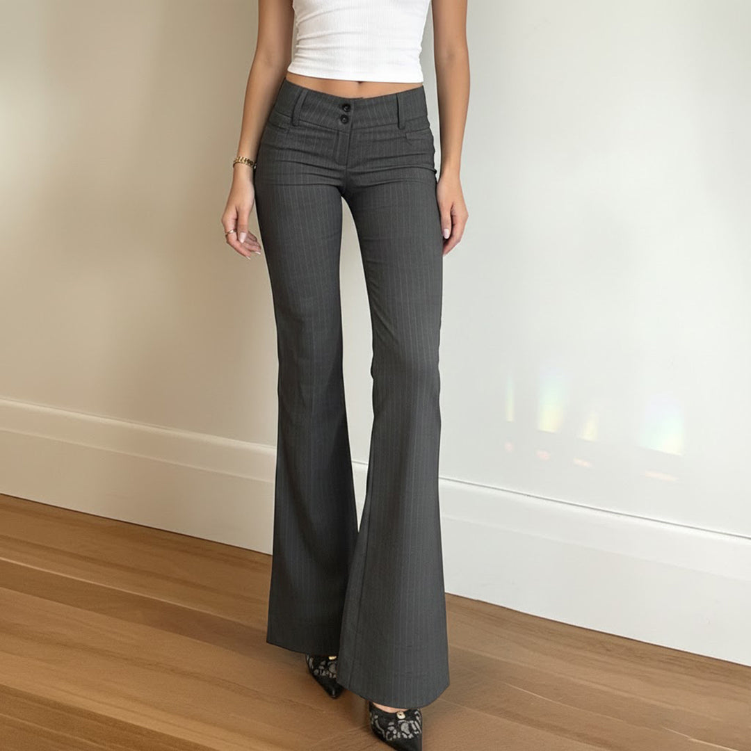 Damer Flared Jeans med modernt randmönster och hög midja Mirla-Eva Jonsson