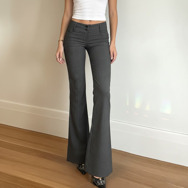 Damer Flared Jeans med modernt randmönster och hög midja Mirla-Eva Jonsson
