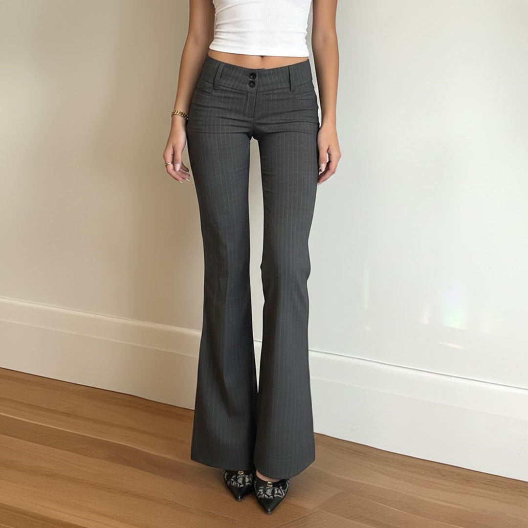 Damer Flared Jeans med modernt randmönster och hög midja Mirla-Eva Jonsson