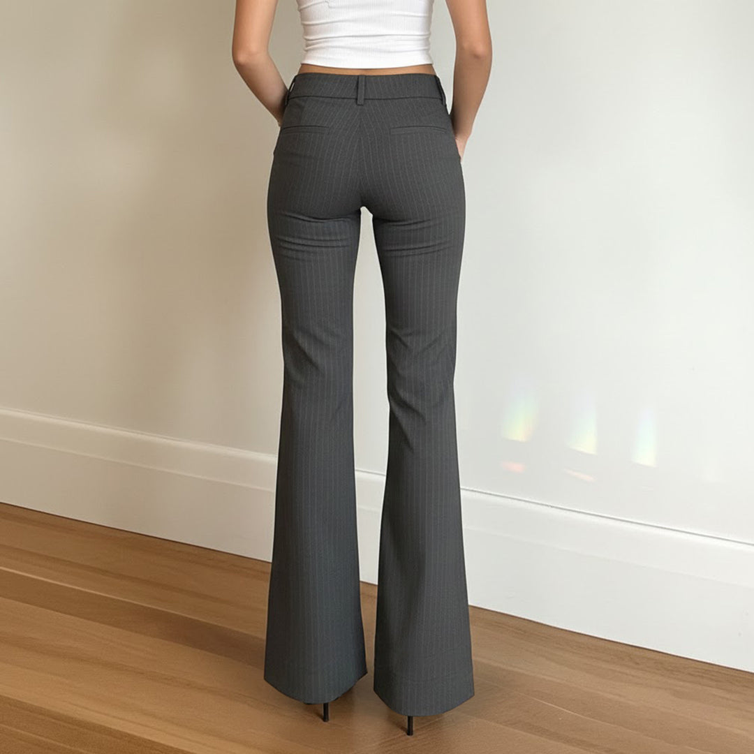 Damer Flared Jeans med modernt randmönster och hög midja Mirla-Eva Jonsson