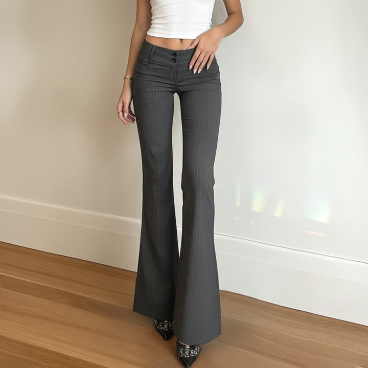 Damer Flared Jeans med modernt randmönster och hög midja Mirla-Eva Jonsson