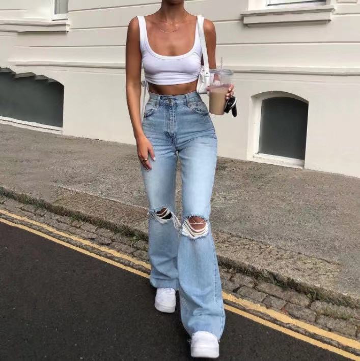 Damer Flared Jeans med smakfull distressed-design Mirla-Eva Jonsson