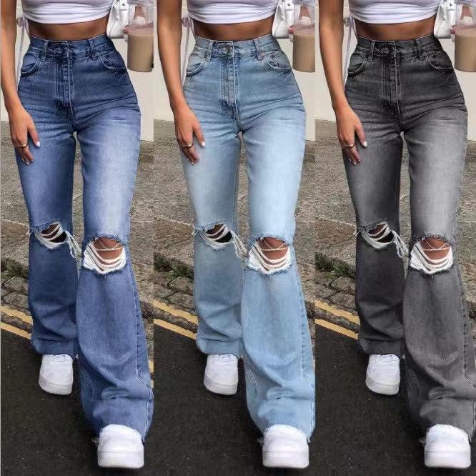 Damer Flared Jeans med smakfull distressed-design Mirla-Eva Jonsson
