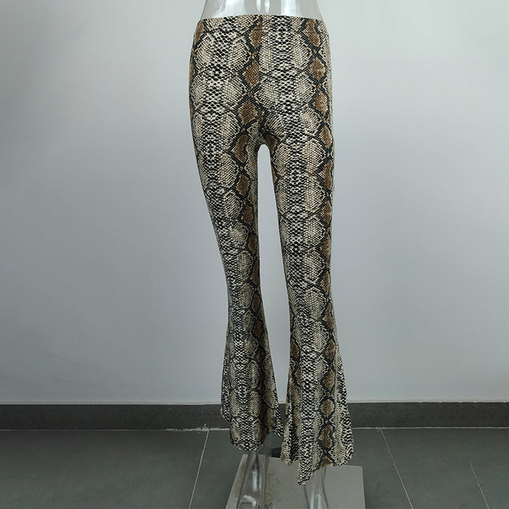 Damer Flared Leggings i animalisk tigerstickat tvättning Mirla-Eva Jonsson