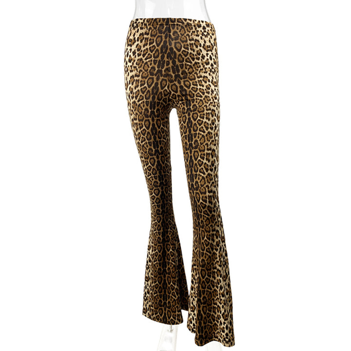 Damer Flared Leggings i animalisk tigerstickat tvättning Mirla-Eva Jonsson