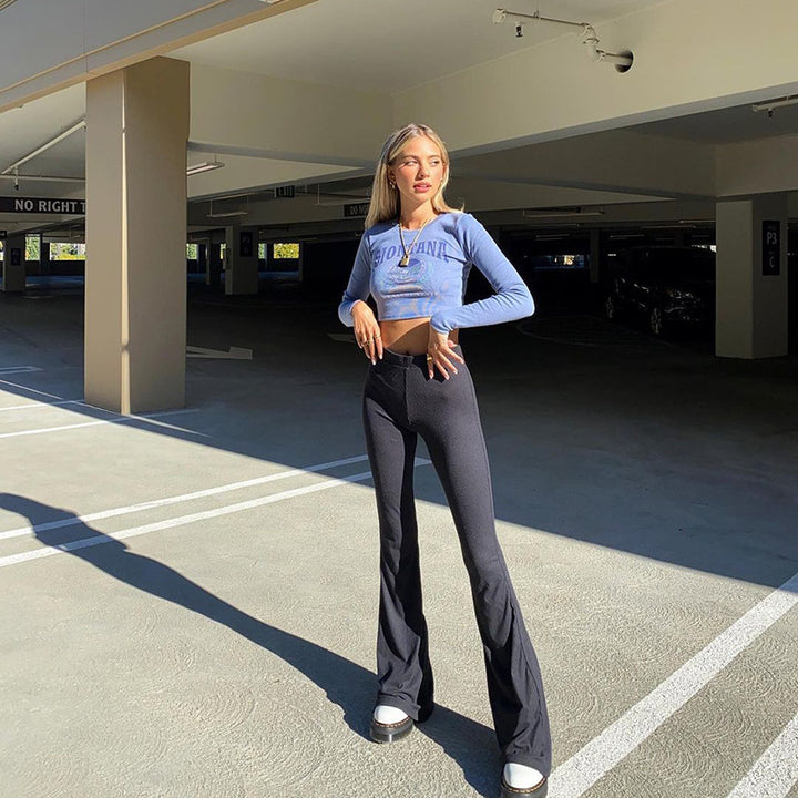 Damer Flared Leggings med hög midja och bekväm stretchtyg Mirla-Eva Jonsson