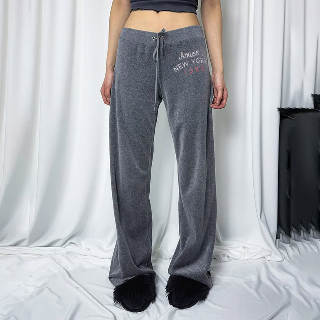 Damer Flared Sweatpants med justerbar midja och snyggt tryck Mirla-Eva Jonsson