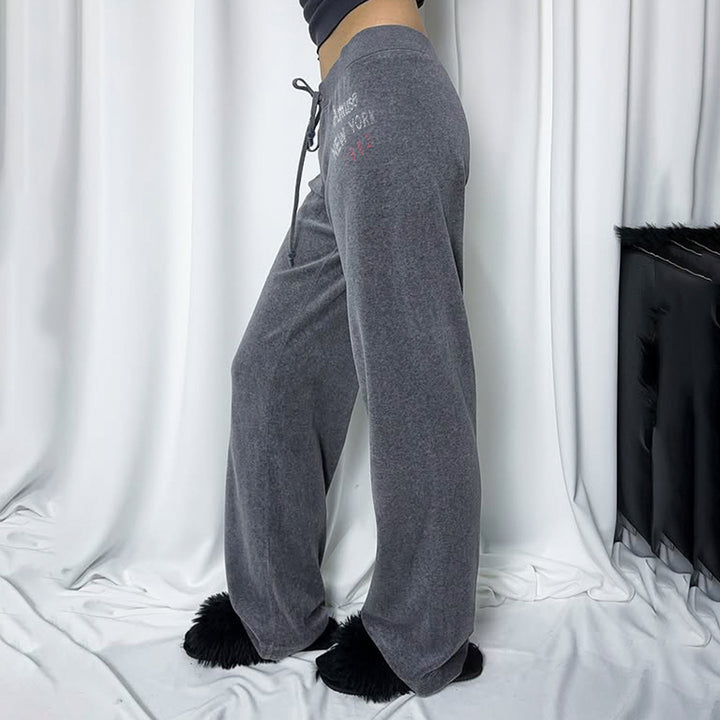 Damer Flared Sweatpants med justerbar midja och snyggt tryck Mirla-Eva Jonsson