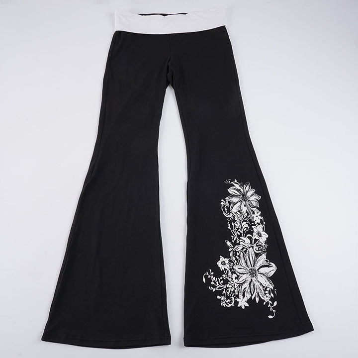 Damer Flared Yoga-byxor med blommönster och hög midja Mirla-Eva Jonsson