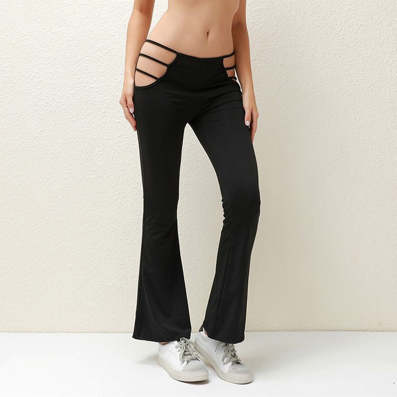 Damer Flared leggings med moderiktig cut-out design Mirla-Eva Jonsson