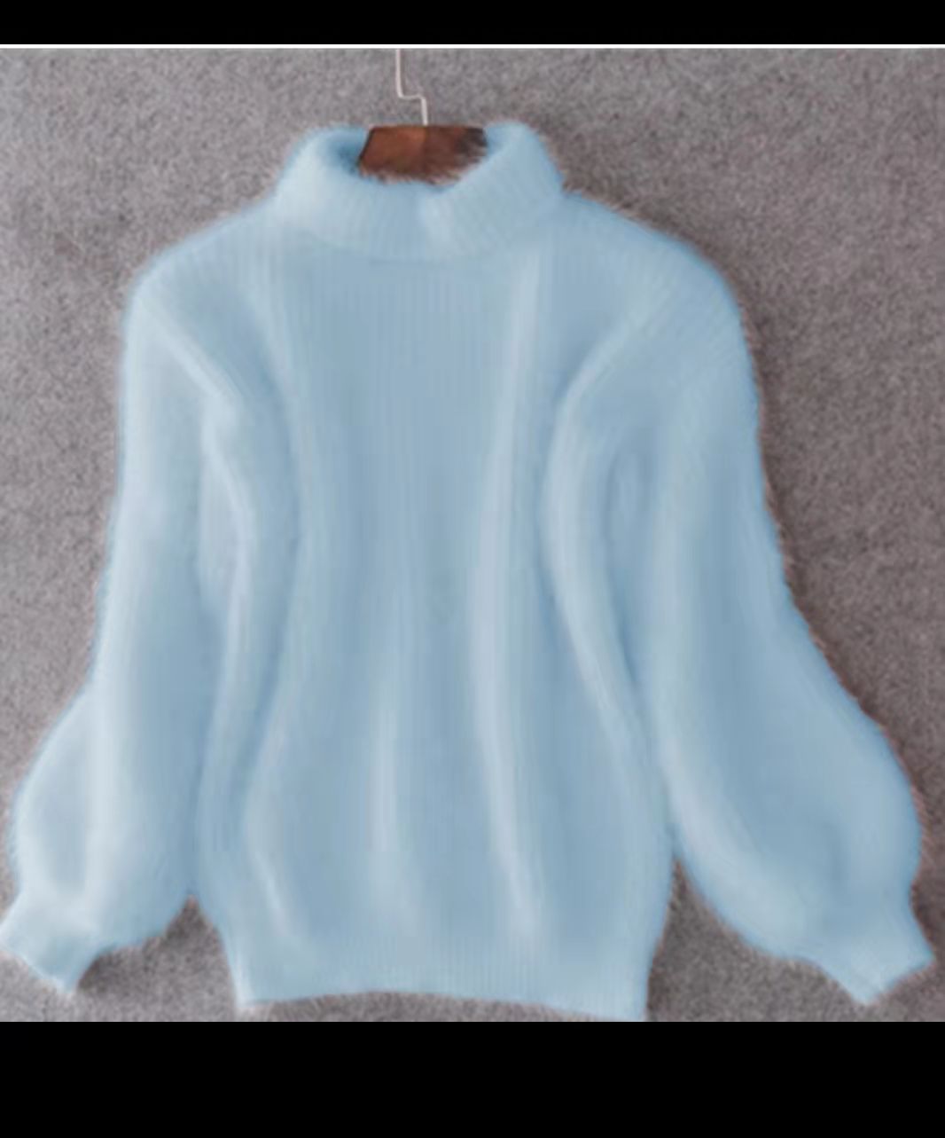 Damer Flauscher Rullekragsstickad Tröja med Puffärmar och Strukturerad Design Mirla-Eva Jonsson