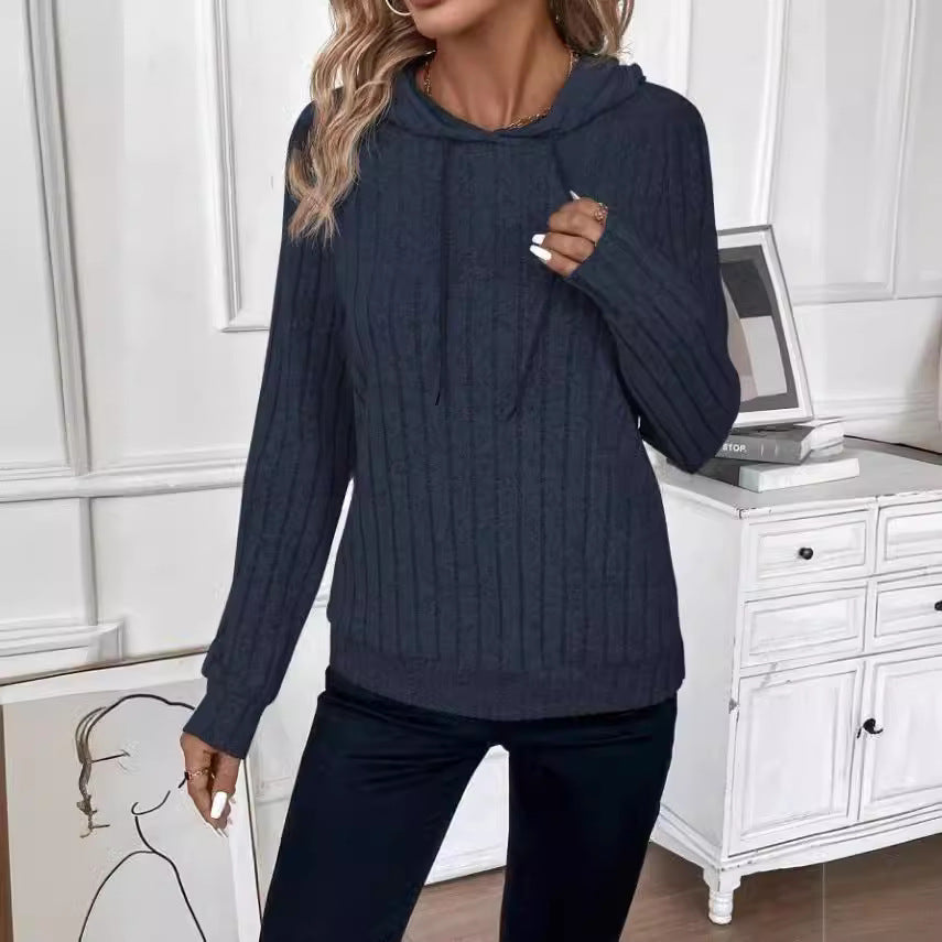 Damer Fleece Hooded Sweatshirt i Ribbdesign Mirla-Eva Jonsson