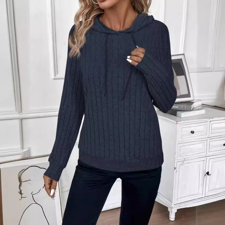 Damer Fleece Hooded Sweatshirt i Ribbdesign Mirla-Eva Jonsson