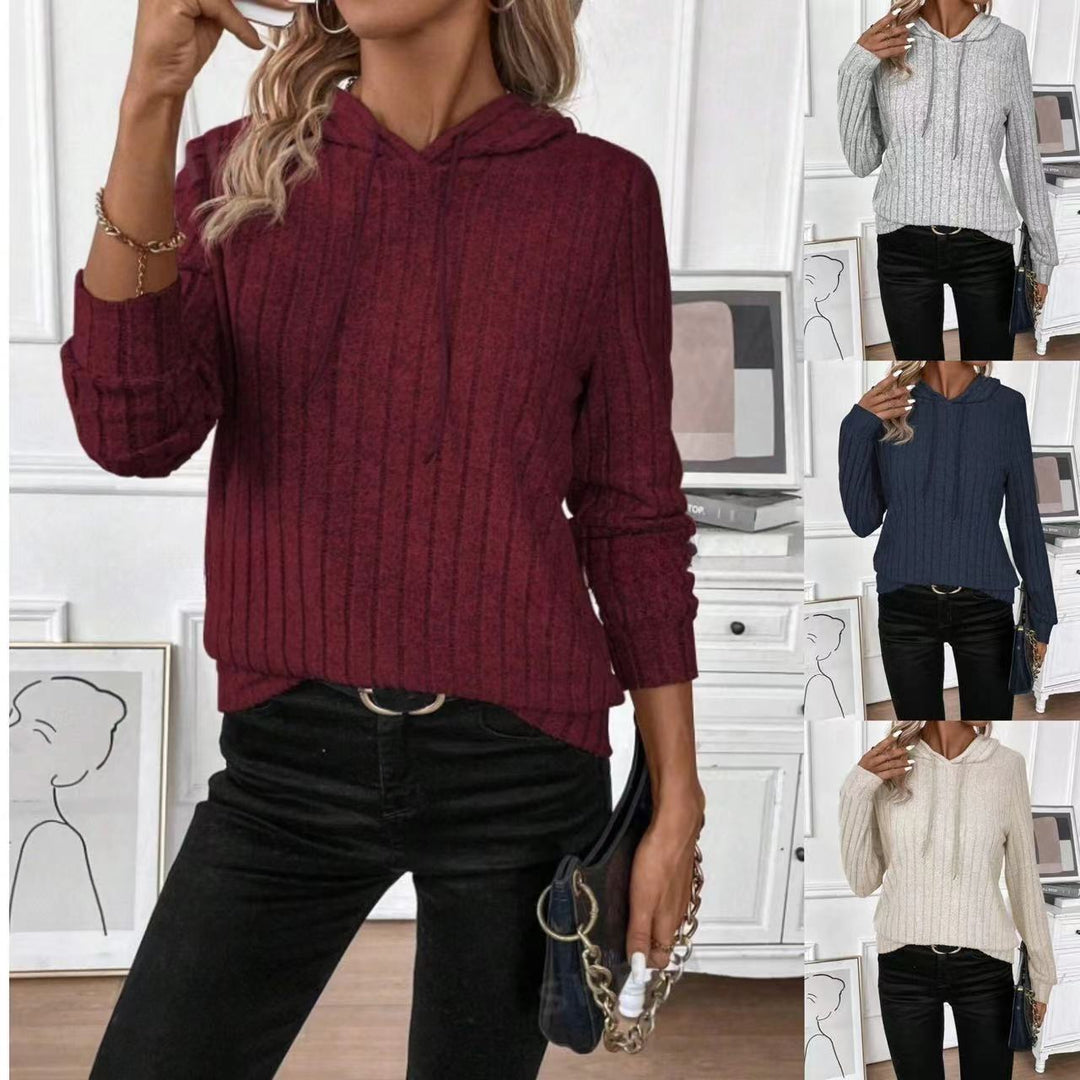 Damer Fleece Hooded Sweatshirt i Ribbdesign Mirla-Eva Jonsson