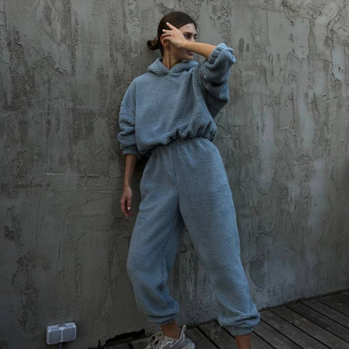 Damer Fleece-Hoodie och Joggingbyxor Set Mirla-Eva Jonsson