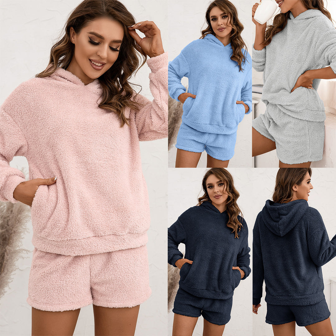 Damer Fleece-Hoodie och Shorts Set Eva Jonsson-Eva Jonsson