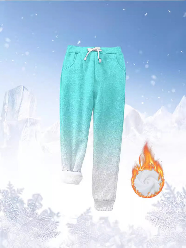 Damer Fleece-Joggningsbyxor med Varmt Foder och Elastiskt Midjeband Mirla-Eva Jonsson
