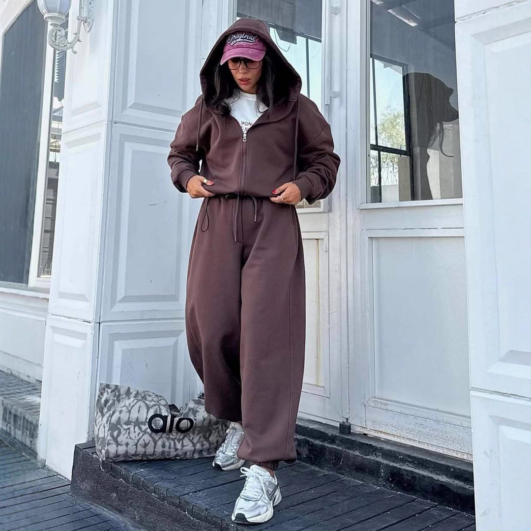 Damer Fleece Jumpsuit med dragkedja och praktiska fickor-Eva Jonsson