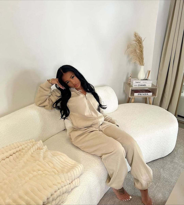 Damer Fleece Jumpsuit med dragkedja och praktiska fickor-Eva Jonsson