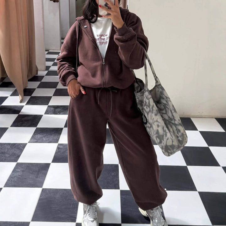 Damer Fleece Jumpsuit med dragkedja och praktiska fickor-Eva Jonsson