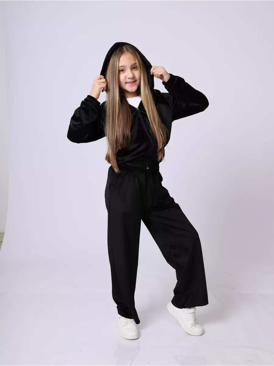 Damer Fleece Lounge Set med Huvud och Hög Midja Mirla-Eva Jonsson