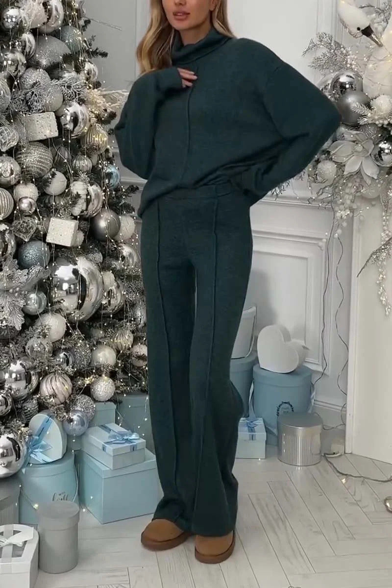 Damer Fleece-Lounge-set med modern ståkrage och vid skärning Mirla-Eva Jonsson