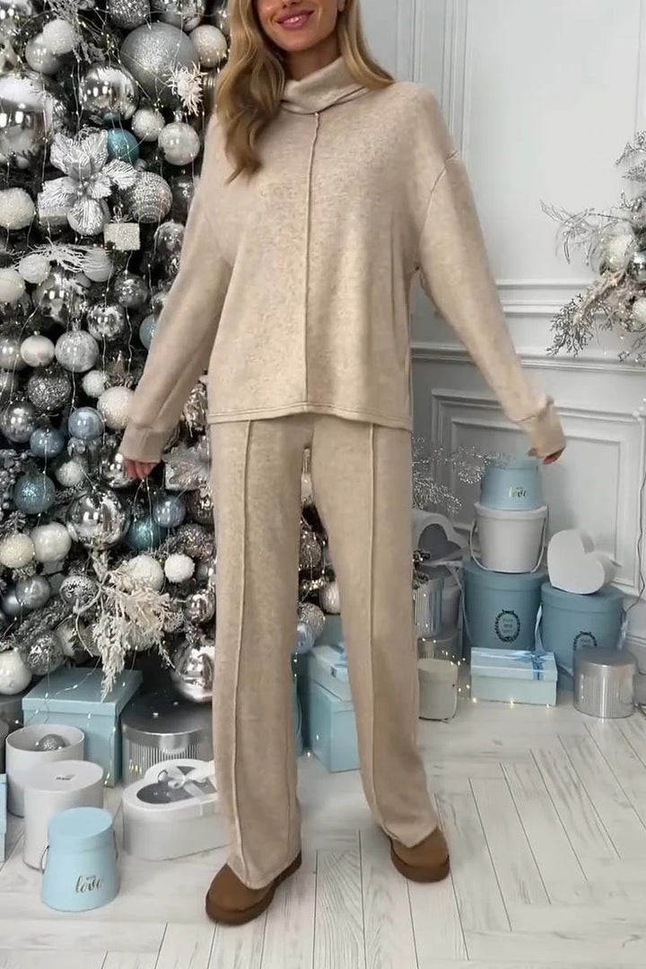 Damer Fleece-Lounge-set med modern ståkrage och vid skärning Mirla-Eva Jonsson