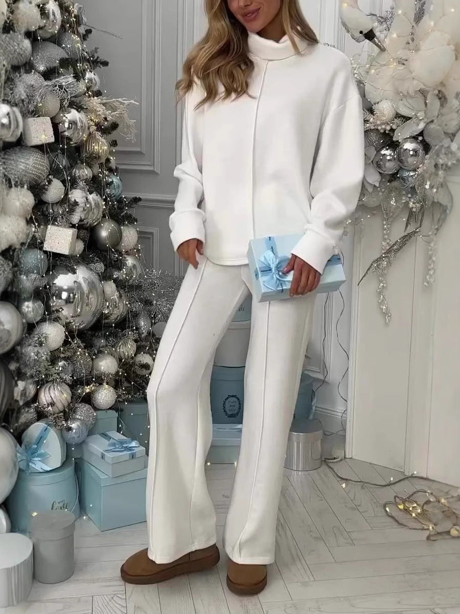 Damer Fleece-Lounge-set med modern ståkrage och vid skärning Mirla-Eva Jonsson