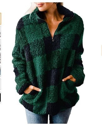 Damer Fleece Tröja med rutmönster Eva Jonsson-Eva Jonsson
