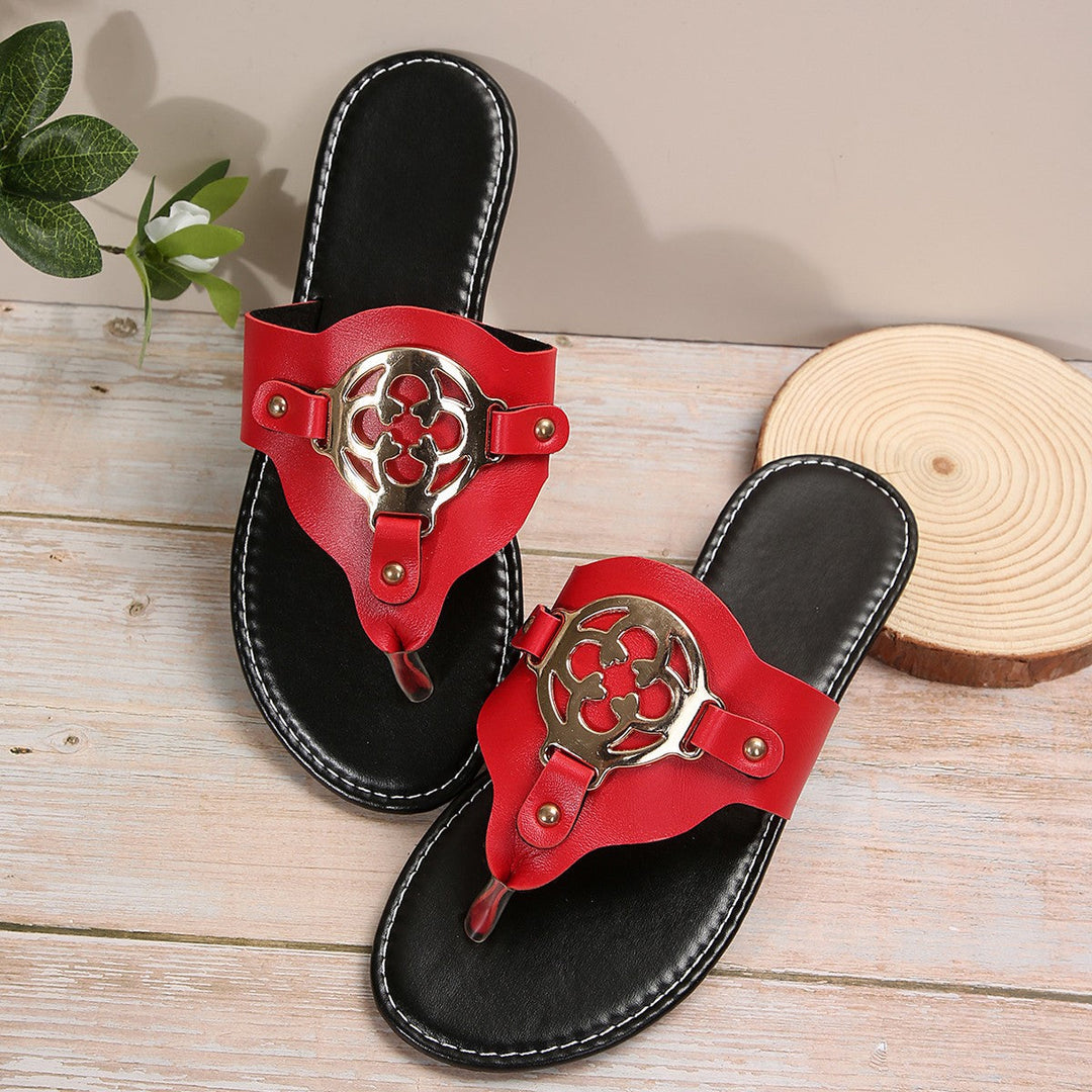 Damer Flip-Flops med Trendig Metallsöm Mirla-Eva Jonsson