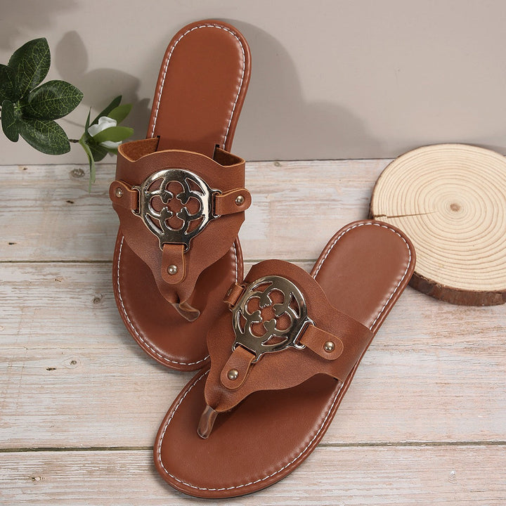 Damer Flip-Flops med Trendig Metallsöm Mirla-Eva Jonsson