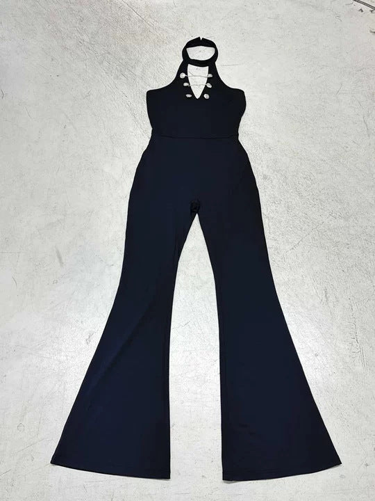Damer Flödande Jumpsuit med högkragad halsringning och dekorativa knappar Mirla-Eva Jonsson
