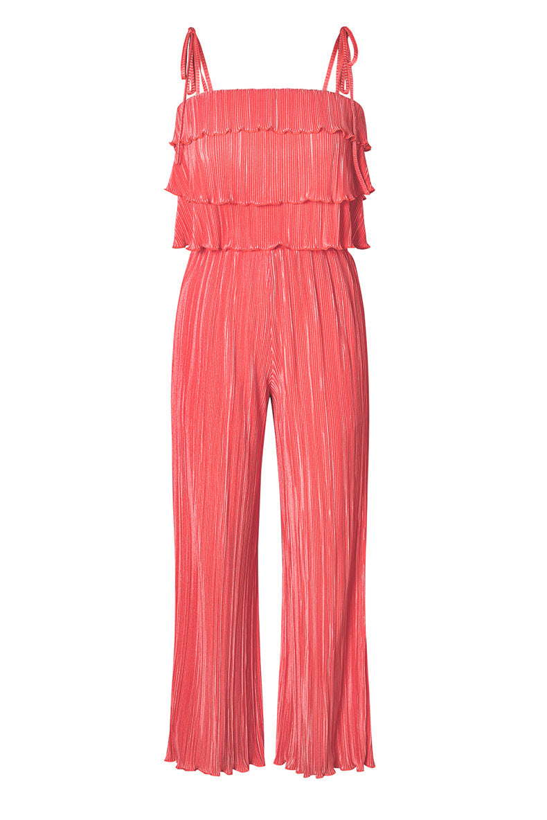 Damer Flödande Jumpsuit med volangdetaljer och stiliga spagettiband Mirla-Eva Jonsson