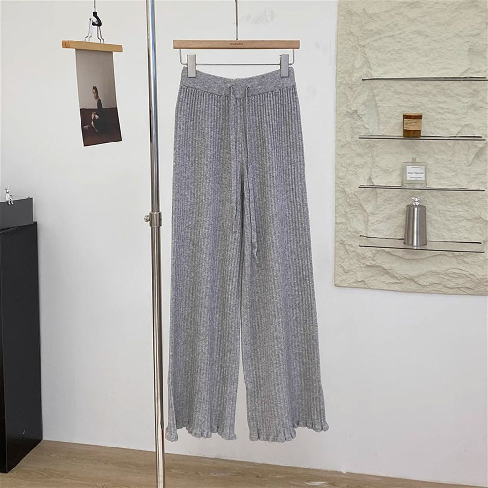 Damer Flödande Stickad Byxa med Mjukt Material och Elegant Söm Mirla-Eva Jonsson