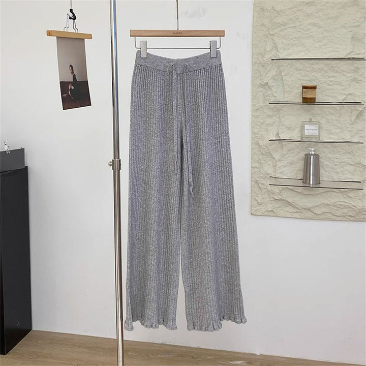 Damer Flödande Stickad Byxa med Mjukt Material och Elegant Söm Mirla-Eva Jonsson