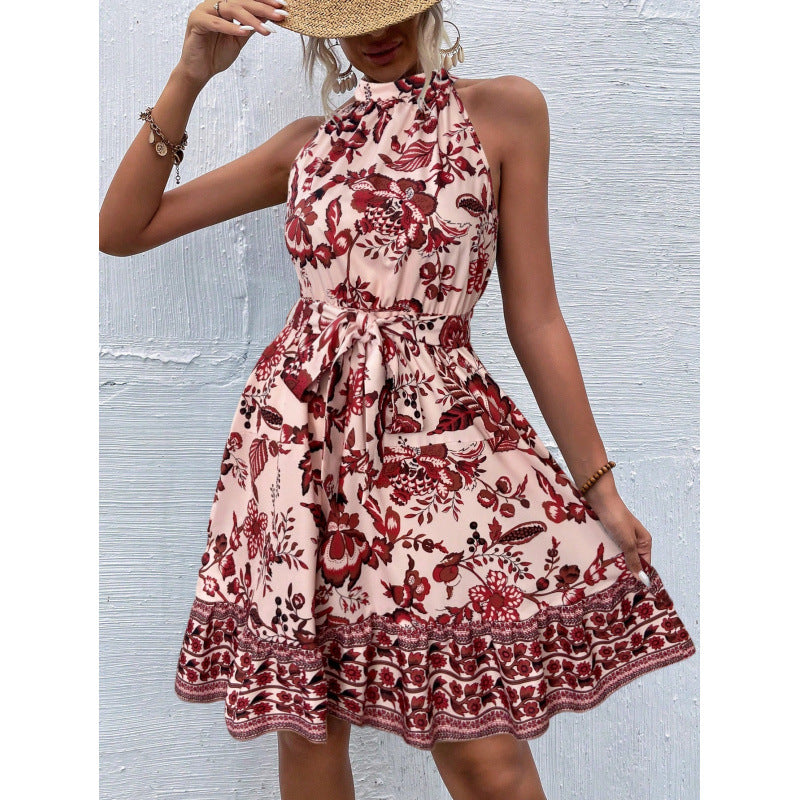 Damer Floral Bindeband Halter Klänning Eva Jonsson-Eva Jonsson