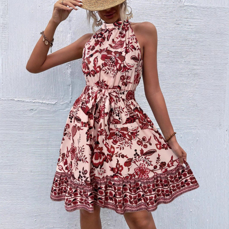 Damer Floral Halter Tie Klänning Eva Jonsson-Eva Jonsson