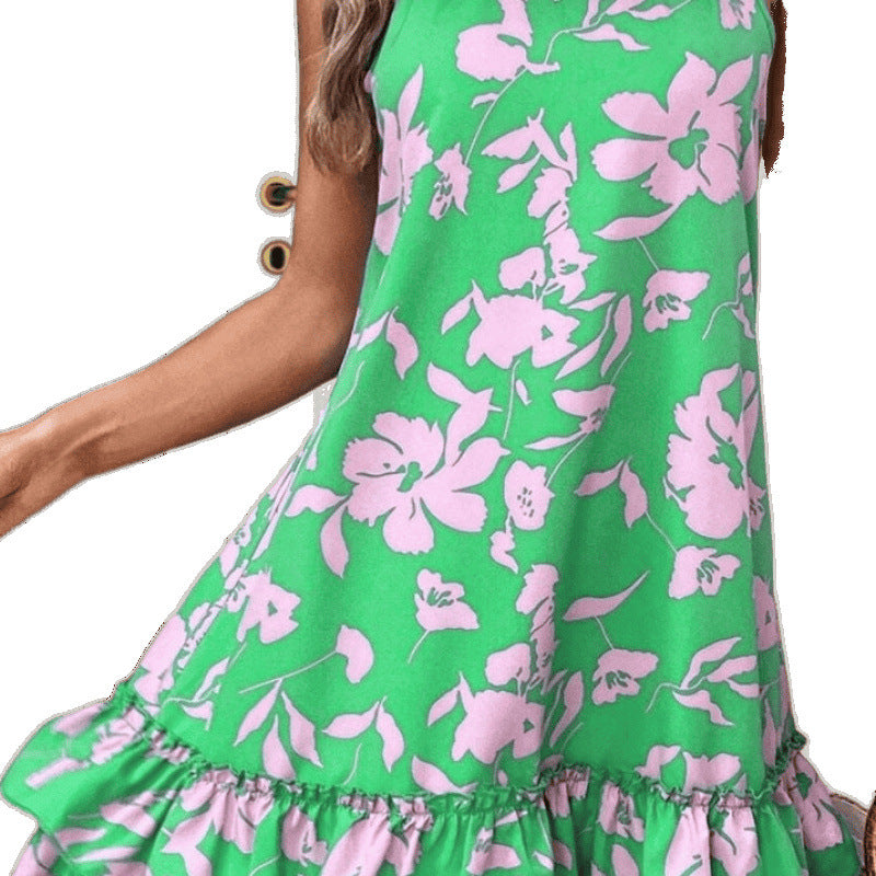 Damer Floral Rynkad Lager Midi Klänning Eva Jonsson-Eva Jonsson