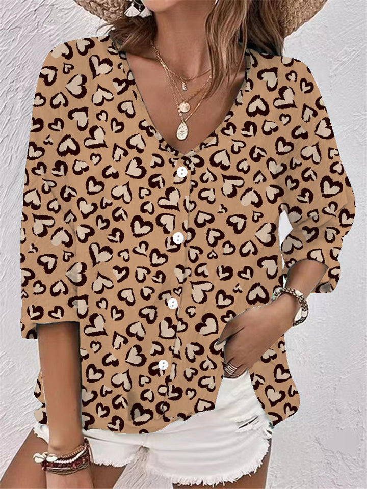 Damer Floral blommigt Button-Up Skjorta Mirla-Eva Jonsson