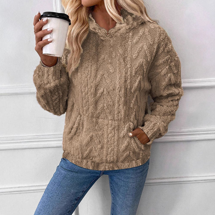 Damer Fluffig Hoodie med Känguruficka Mirla-Eva Jonsson