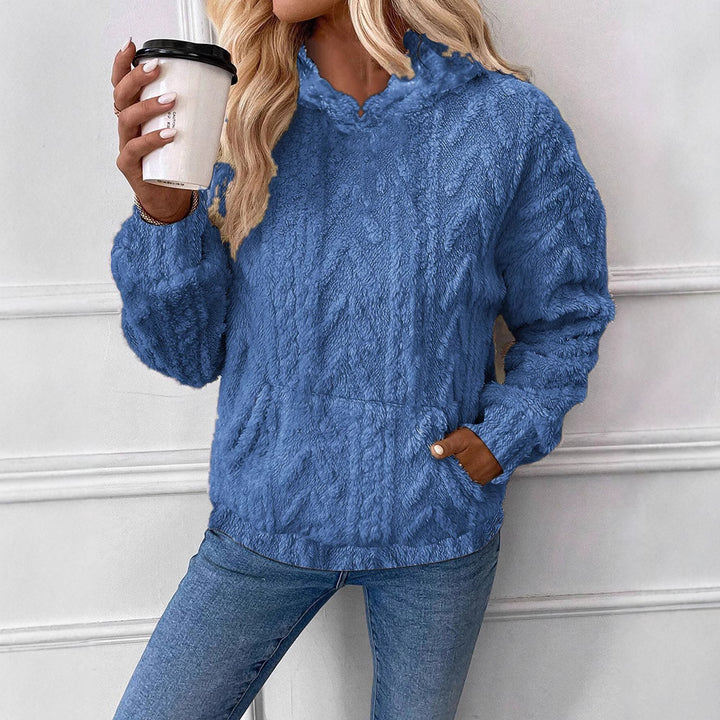 Damer Fluffig Hoodie med Känguruficka Mirla-Eva Jonsson