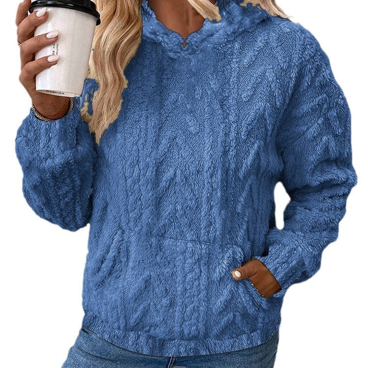 Damer Fluffig Hoodie med Känguruficka Mirla-Eva Jonsson