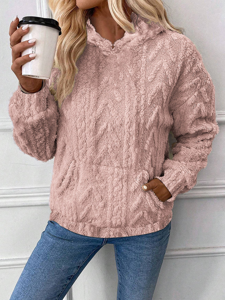 Damer Fluffig Hoodie med Känguruficka Mirla-Eva Jonsson