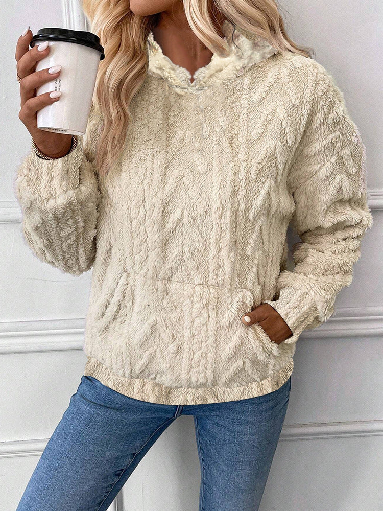Damer Fluffig Hoodie med Känguruficka Mirla-Eva Jonsson