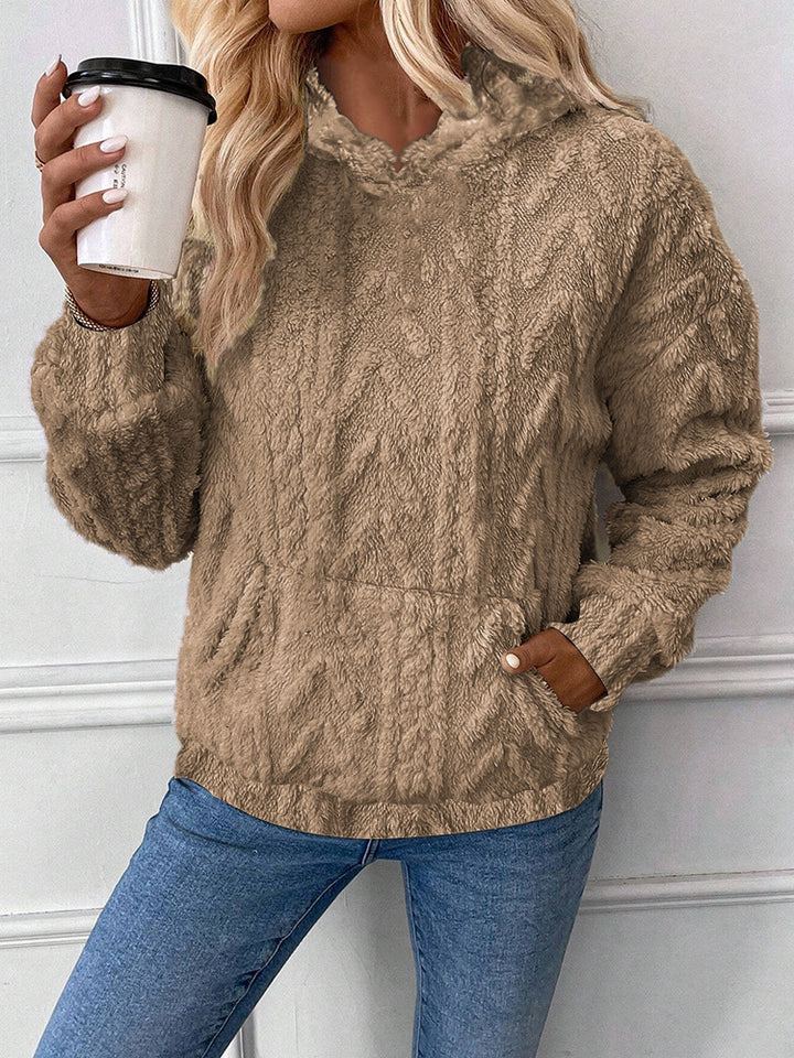 Damer Fluffig Hoodie med Känguruficka Mirla-Eva Jonsson